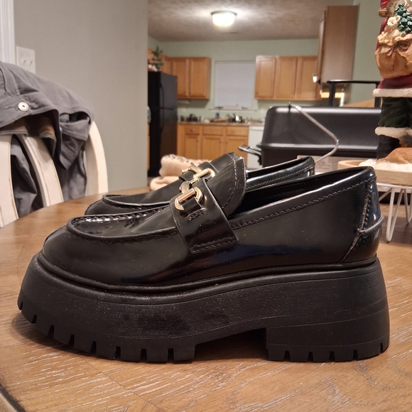 NWT Black Chunky Platform Loafers 9 - Picture 6 of 7